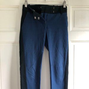 Stretch Extensible Navy Blue & Black Ankle Pants